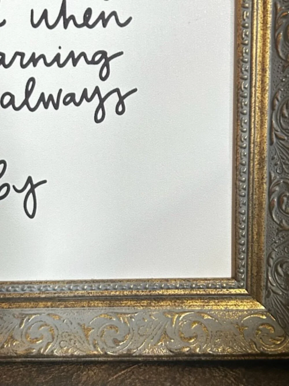 Handwritten Typography Style Inspirational Quote Framed Wall Art